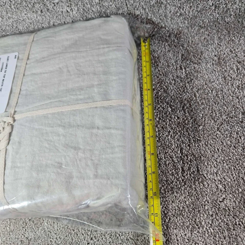 Anthropologie Linen Tie Top Curtain Neutral 108